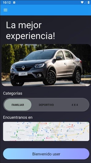 interfaz de inicio