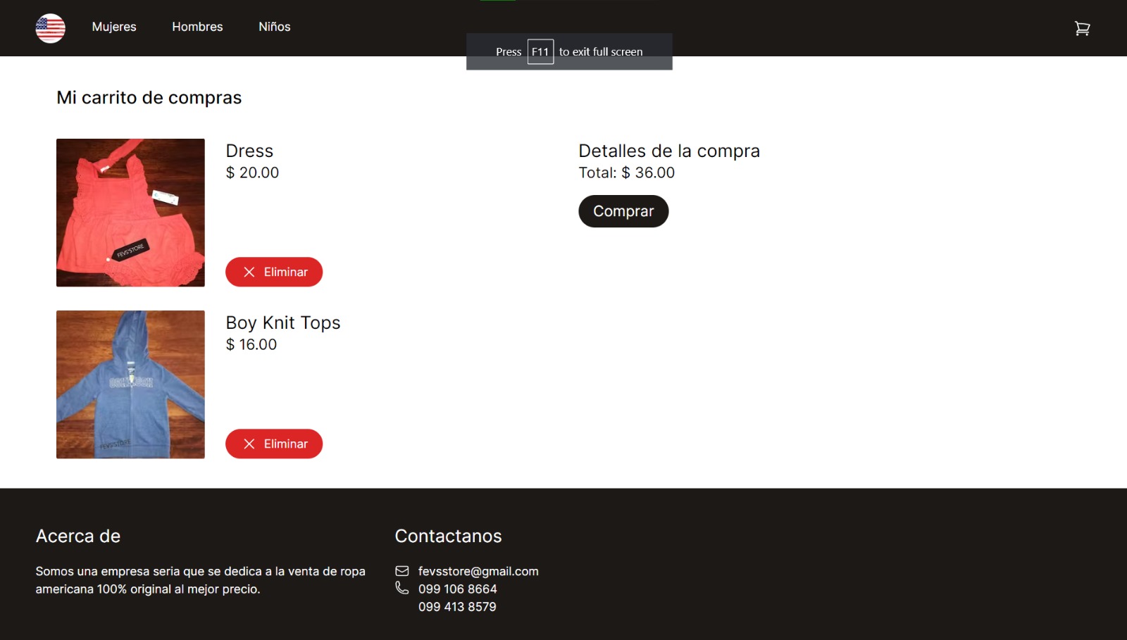 interfaz de selección dde vehiculo