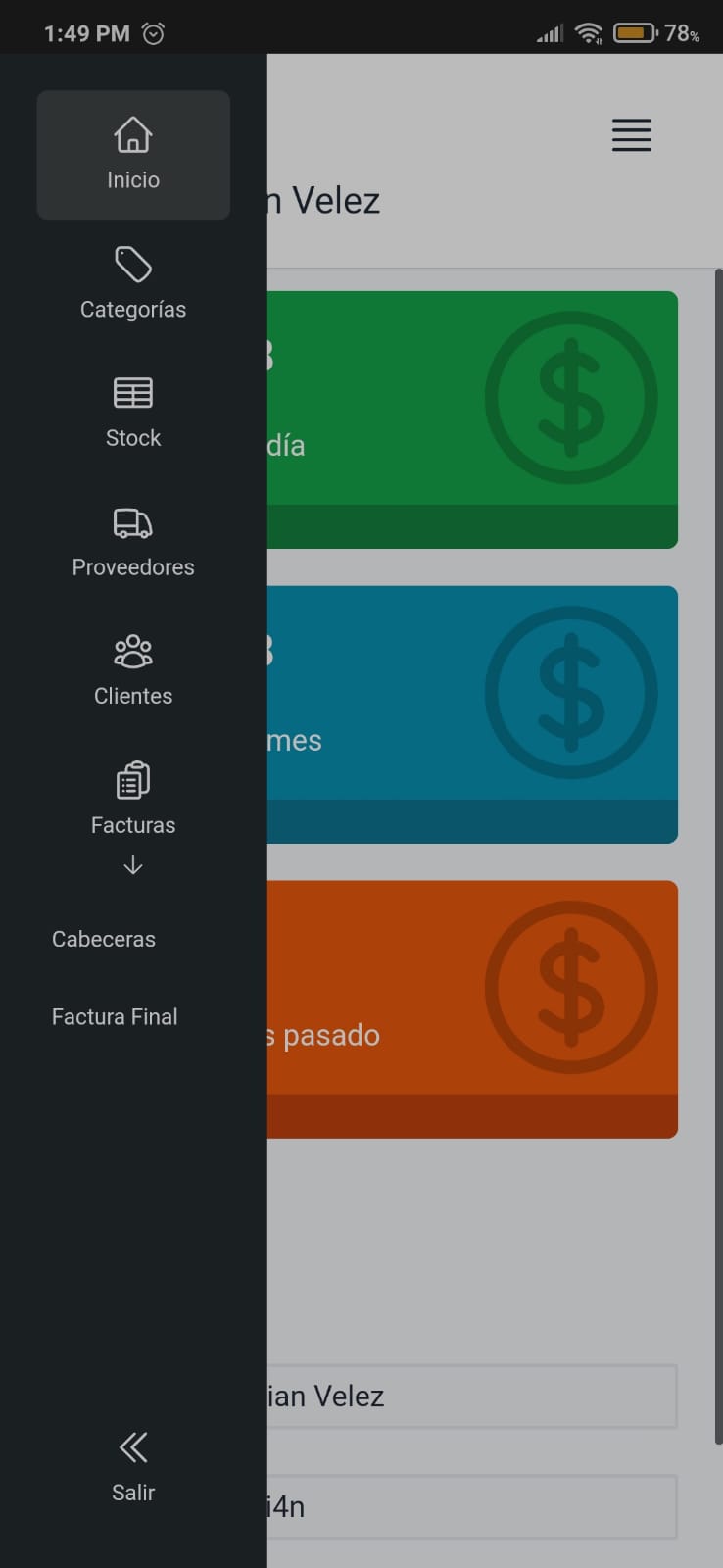 interfaz de selección dde vehiculo